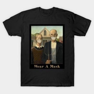 POSTER Famous Painting Americana Masked Farmer and Wife T-Shirt